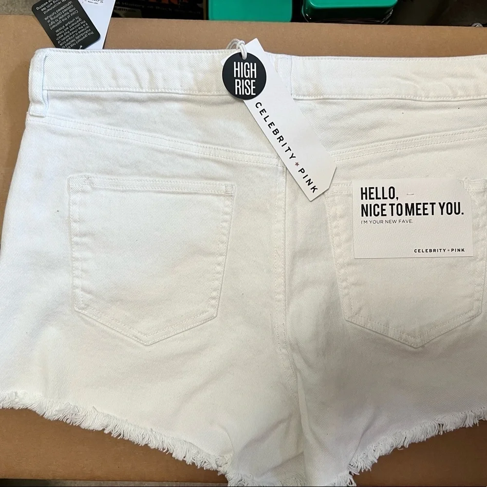 Distressed Celebrity Pink jeans shorts 13 white - Picture 2 of 6